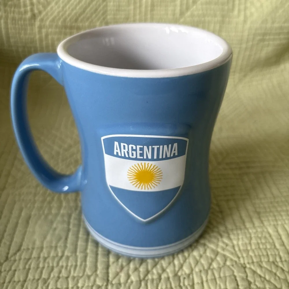 Argentina Flag Logo Brands Ceramic Coffee Mug Blue Soccer Futbol C4770-C14RM